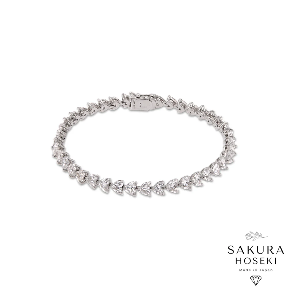 10ct Heart Bracelet White Gold