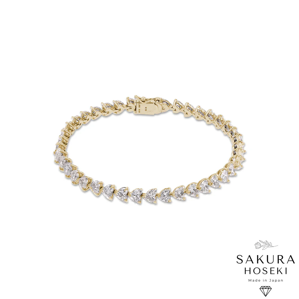 10ct Heart Bracelet Yellow Gold