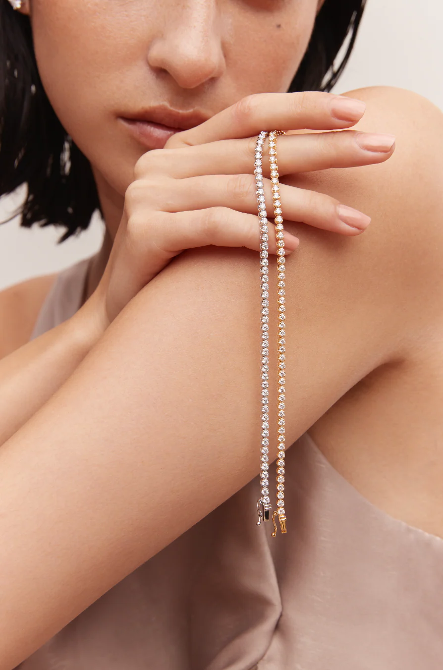 3ct Tennis Bracelet White Gold (Box Clasp) - Image 4
