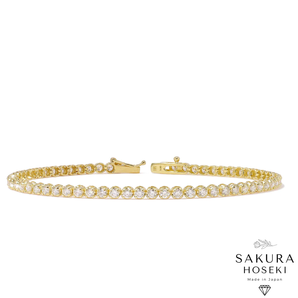 3ct Tennis Bracelet Yellow Gold (Box Clasp) - Image 3