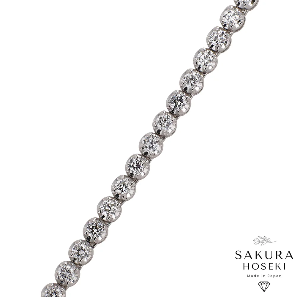 5ct Tennis Necklace White Gold - Image 4