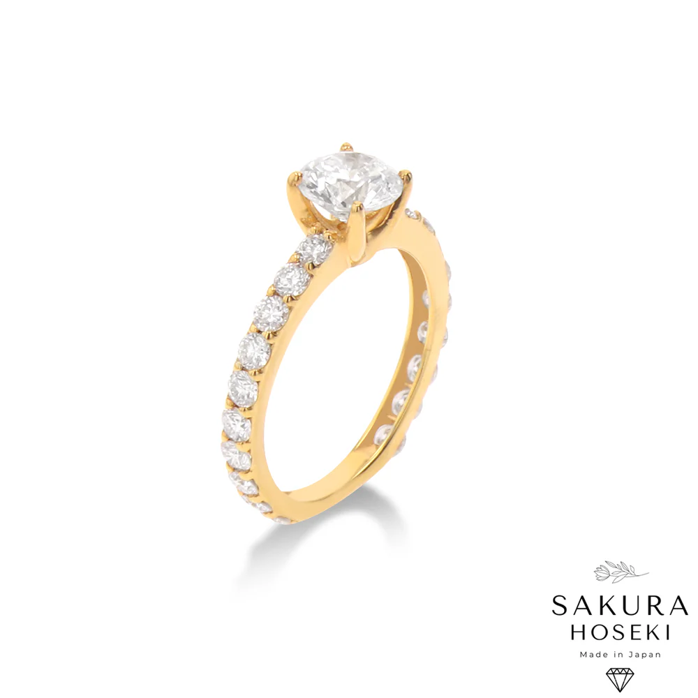 Bridal Engagement Ring Yellow Gold - Image 3
