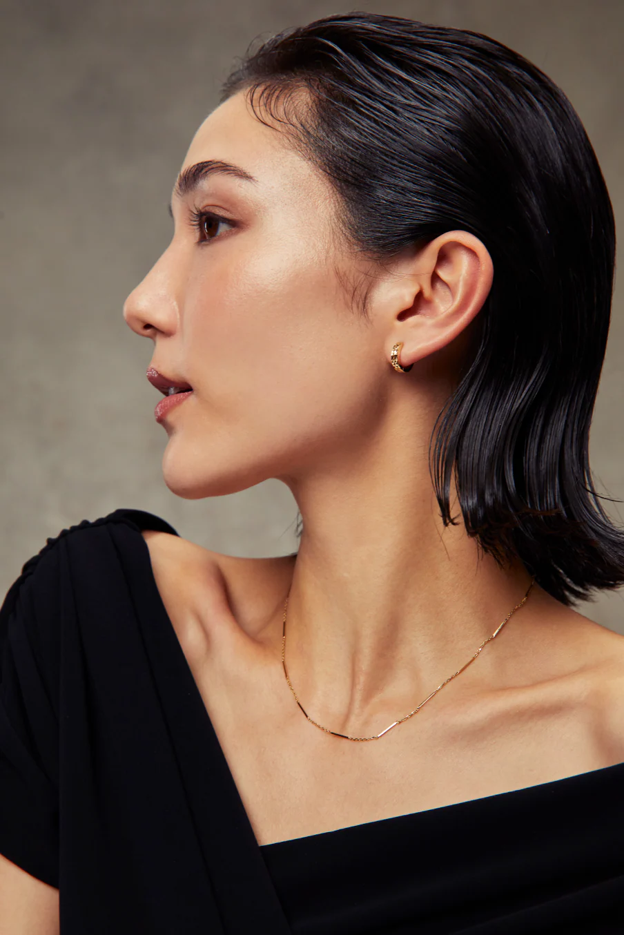Gold Facet Hoops Rose Gold - Image 4