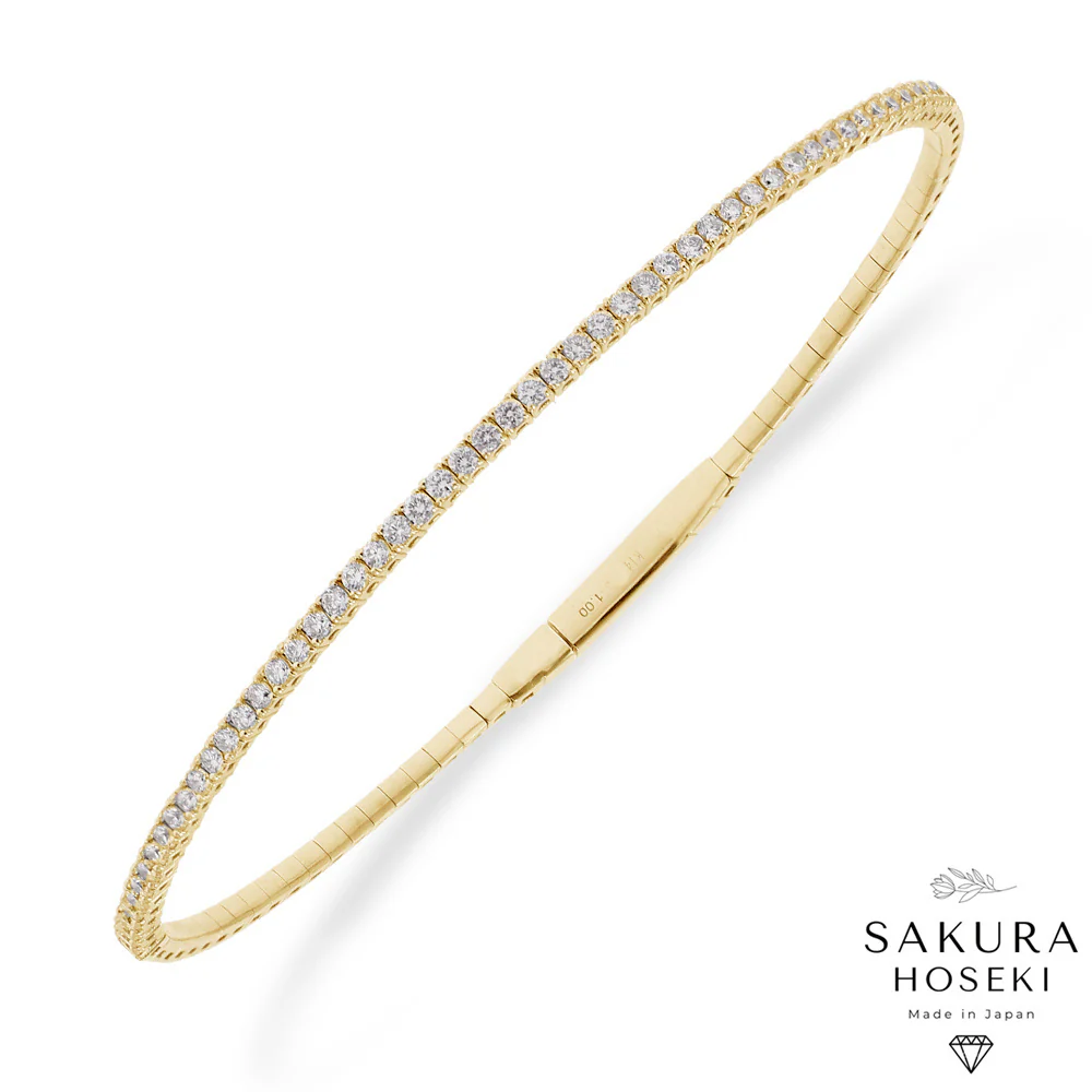 Half Flexible Bangle Yellow Gold