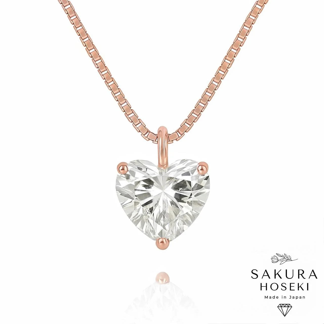 Heart Solitaire Pendant Rose Gold