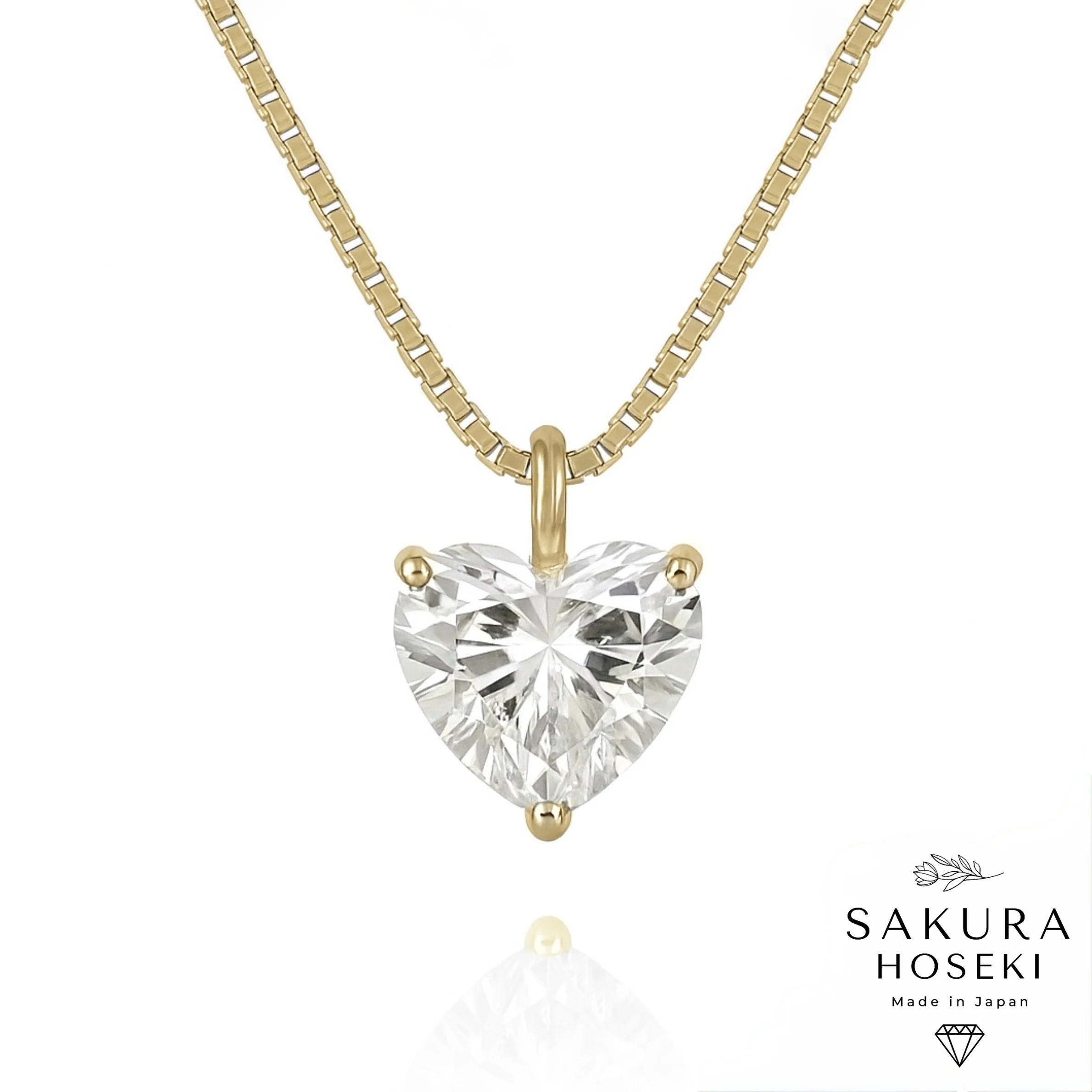 Heart Solitaire Pendant Yellow Gold