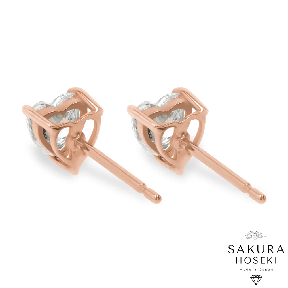 Heart Studs Rose Gold - Image 3