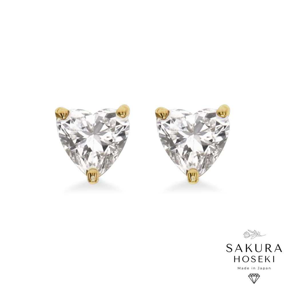 Heart Studs Yellow Gold
