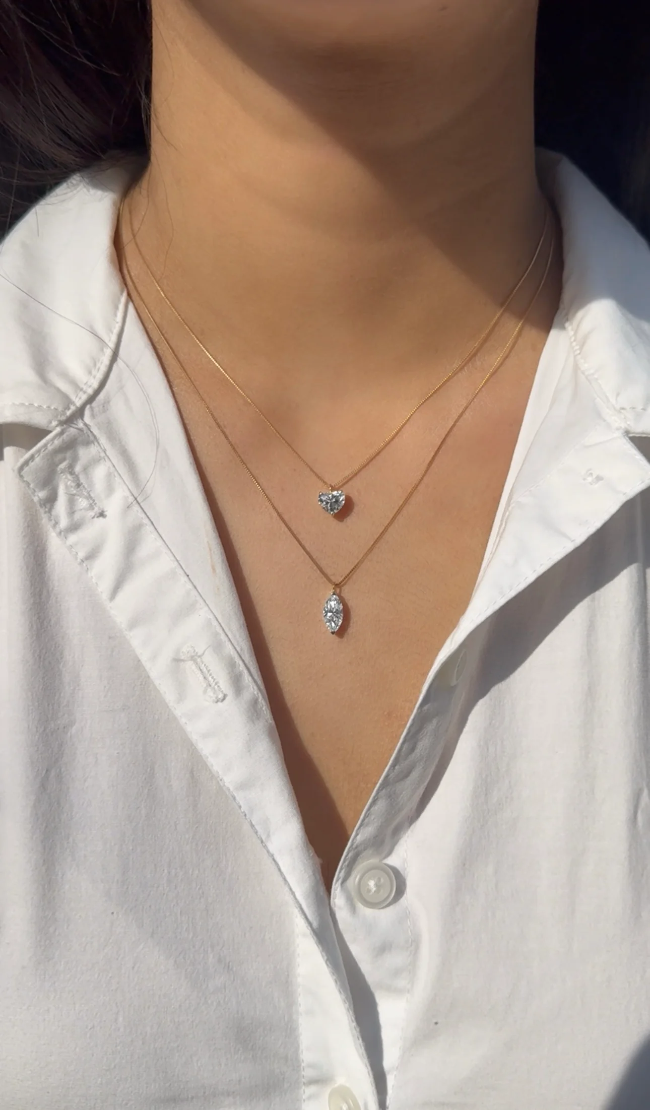 Heart Solitaire Pendant White Gold - Image 3