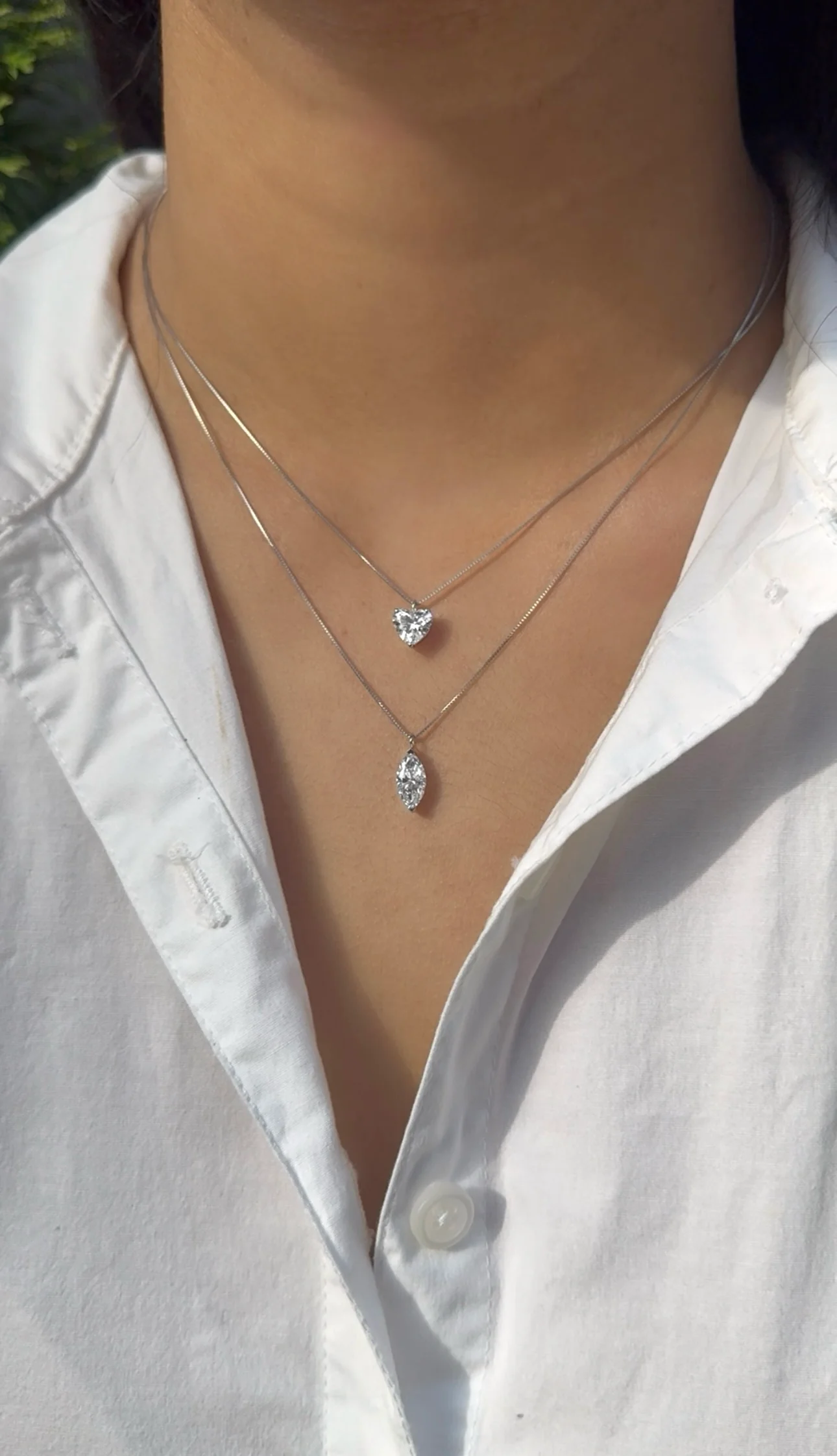 Heart Solitaire Pendant White Gold - Image 2
