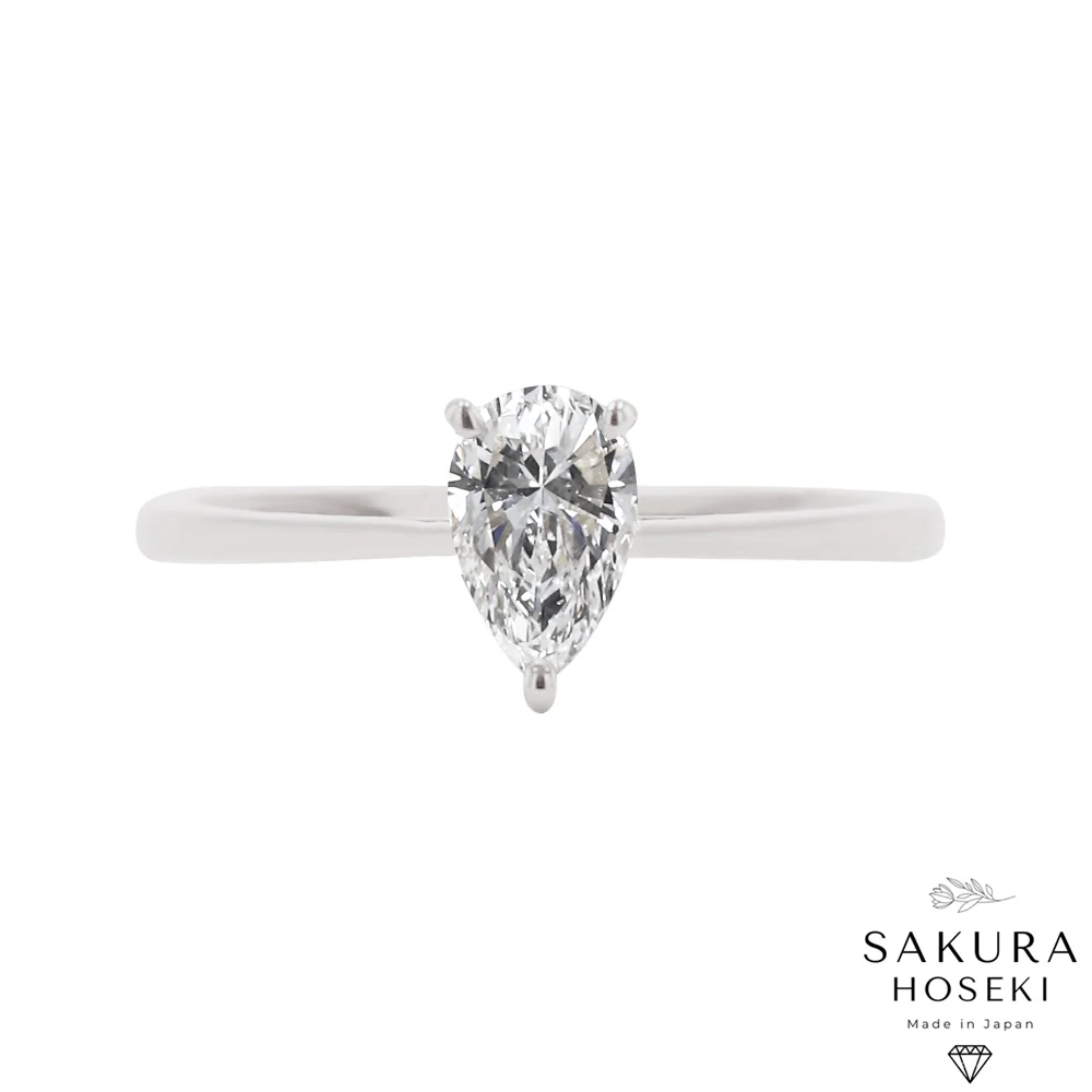 Pear Ring White Gold