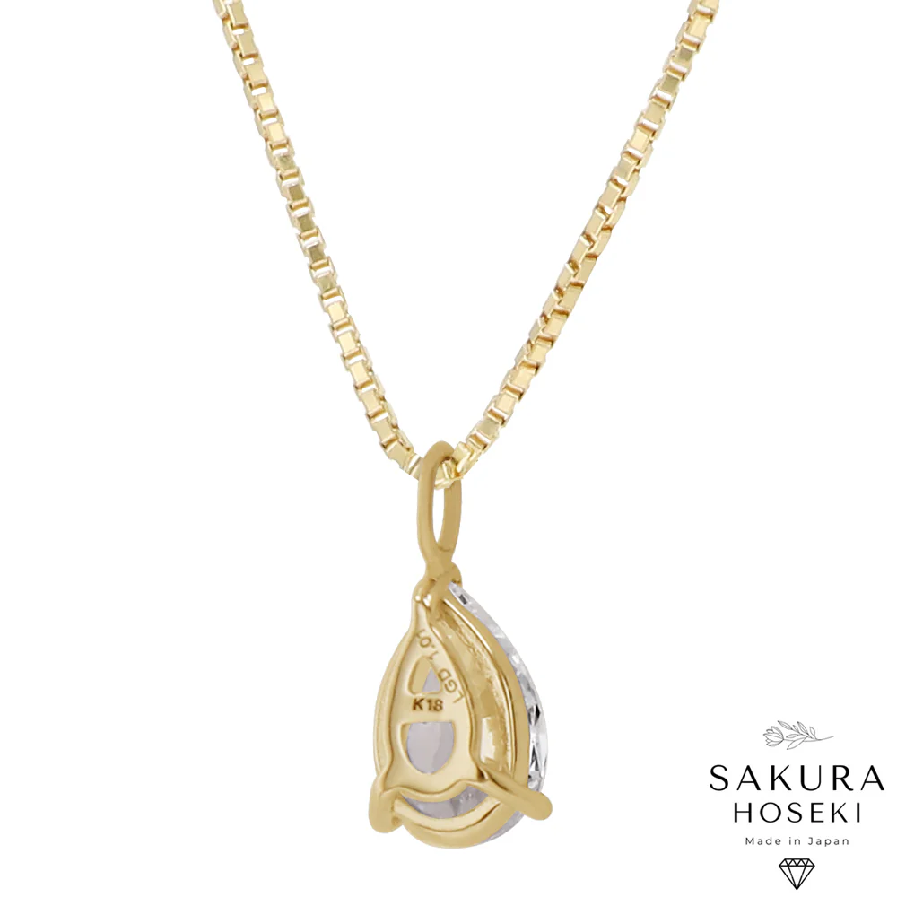 Pear Solitaire Pendant Yellow Gold - Image 3