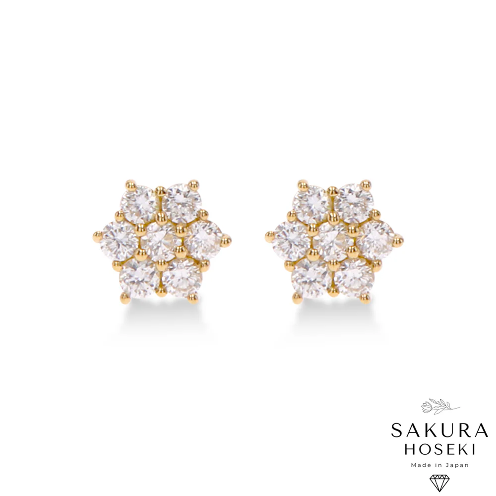 Sakura Earrings Yellow Gold